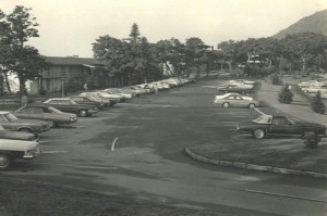 The new Pisgah Inn building and a parking lot (1973)