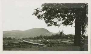 View of Rocky Knob with worm fencing, 1935